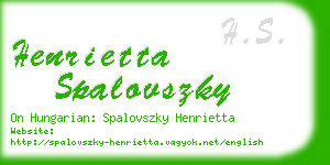 henrietta spalovszky business card